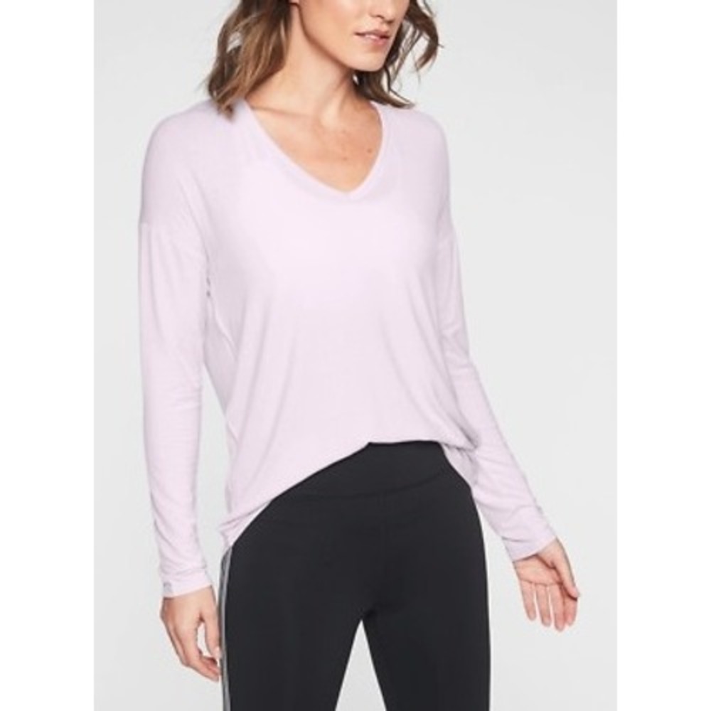 Athleta Cloudlight Cowl T-Shirt Womens XXS Pink Lightweight Athleisure NWT